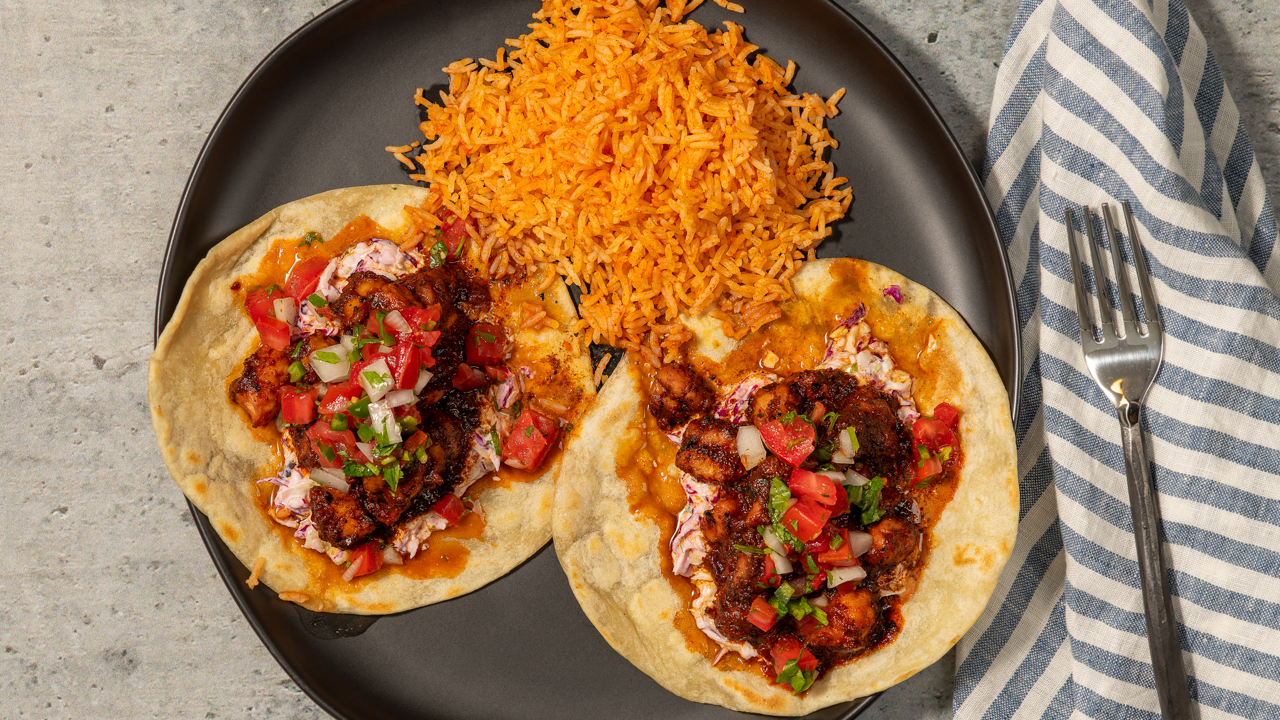 Shrimp Tacos in Adobo Marinade