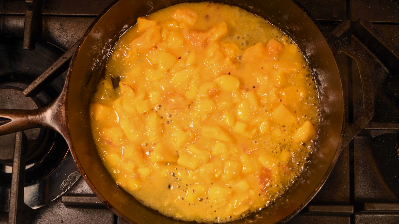 Sauté the Peaches Until Softened