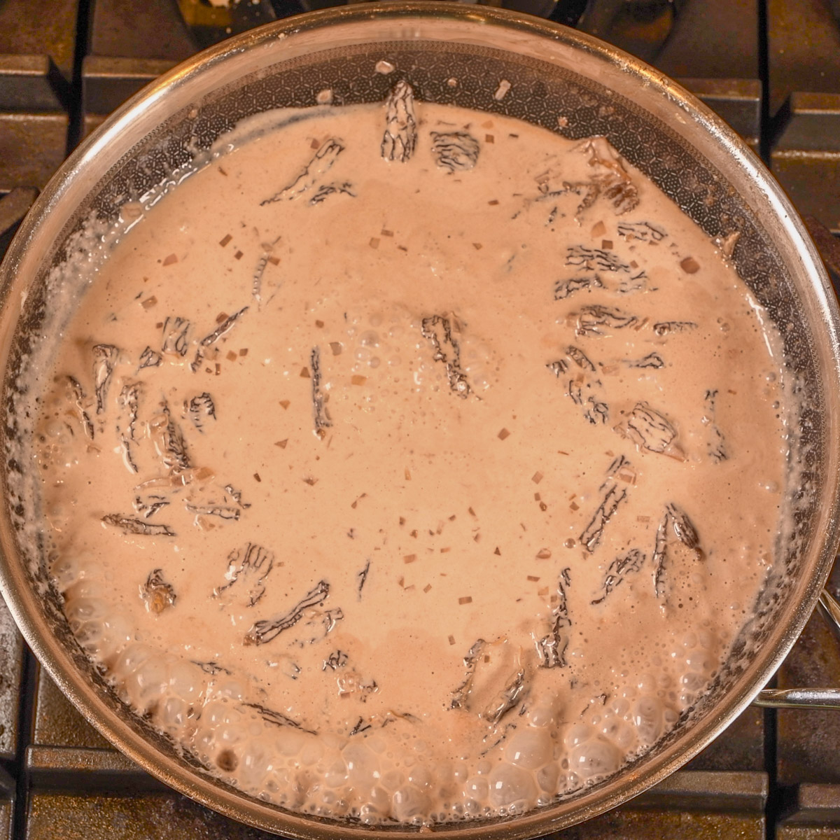 Morel mushrooms and heavy cream.