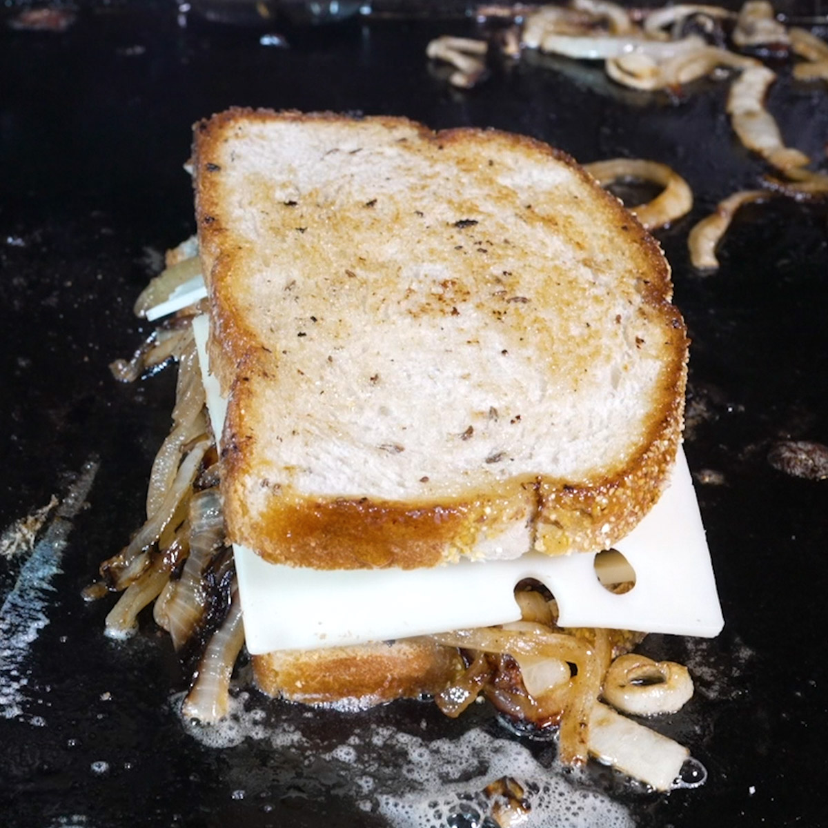 Assemble the patty melt.