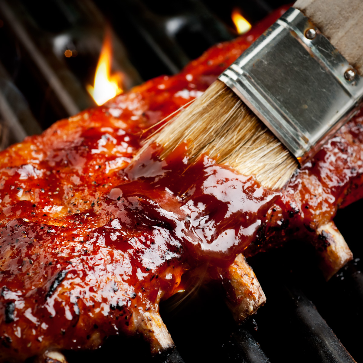 Baby back ribs on the grill.