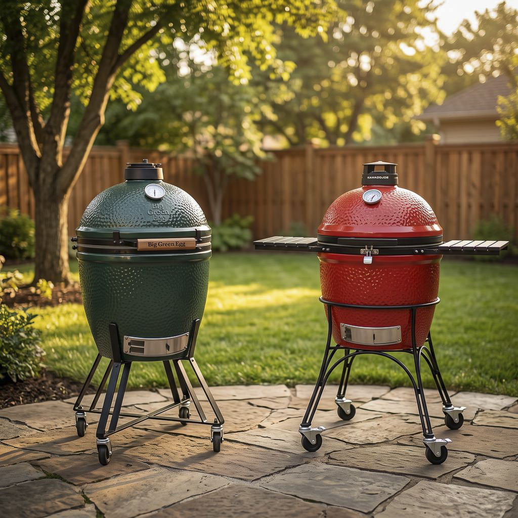 Large Big Green Egg and the Kamado Joe Classic II.