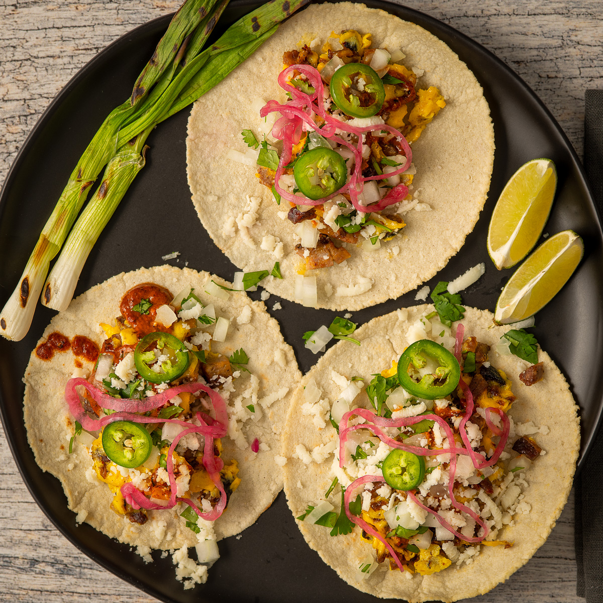 Brisket breakfast tacos.