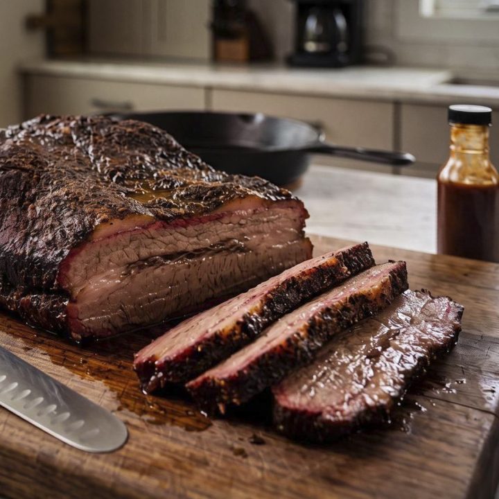 Whole brisket ready to slice.