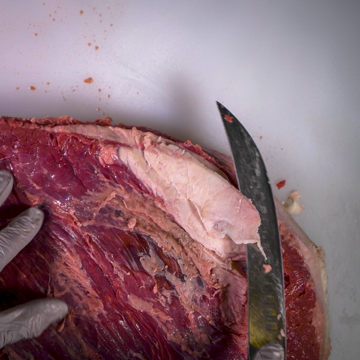 Fat trimmed from a brisket works well for making beef tallow.