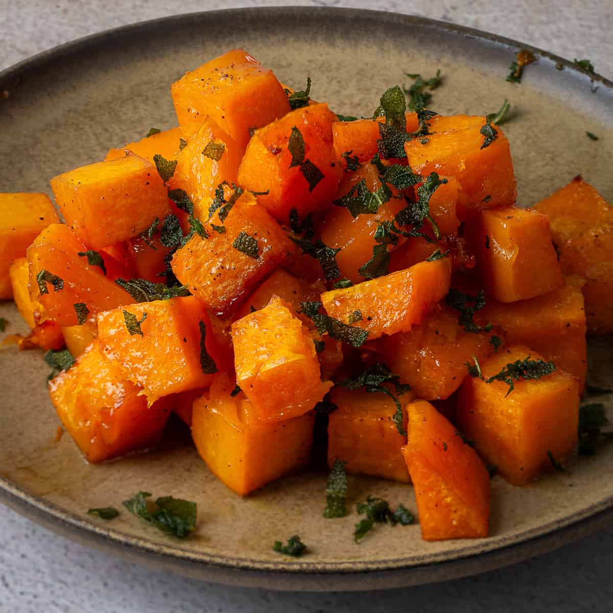 Roasted butternut squash with sage.