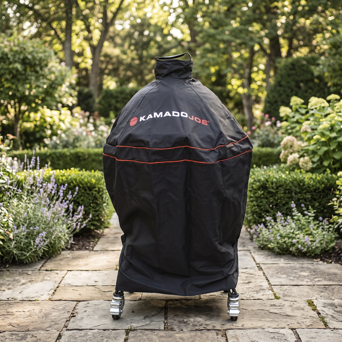 A Kamado Joe Classic II with a cover.