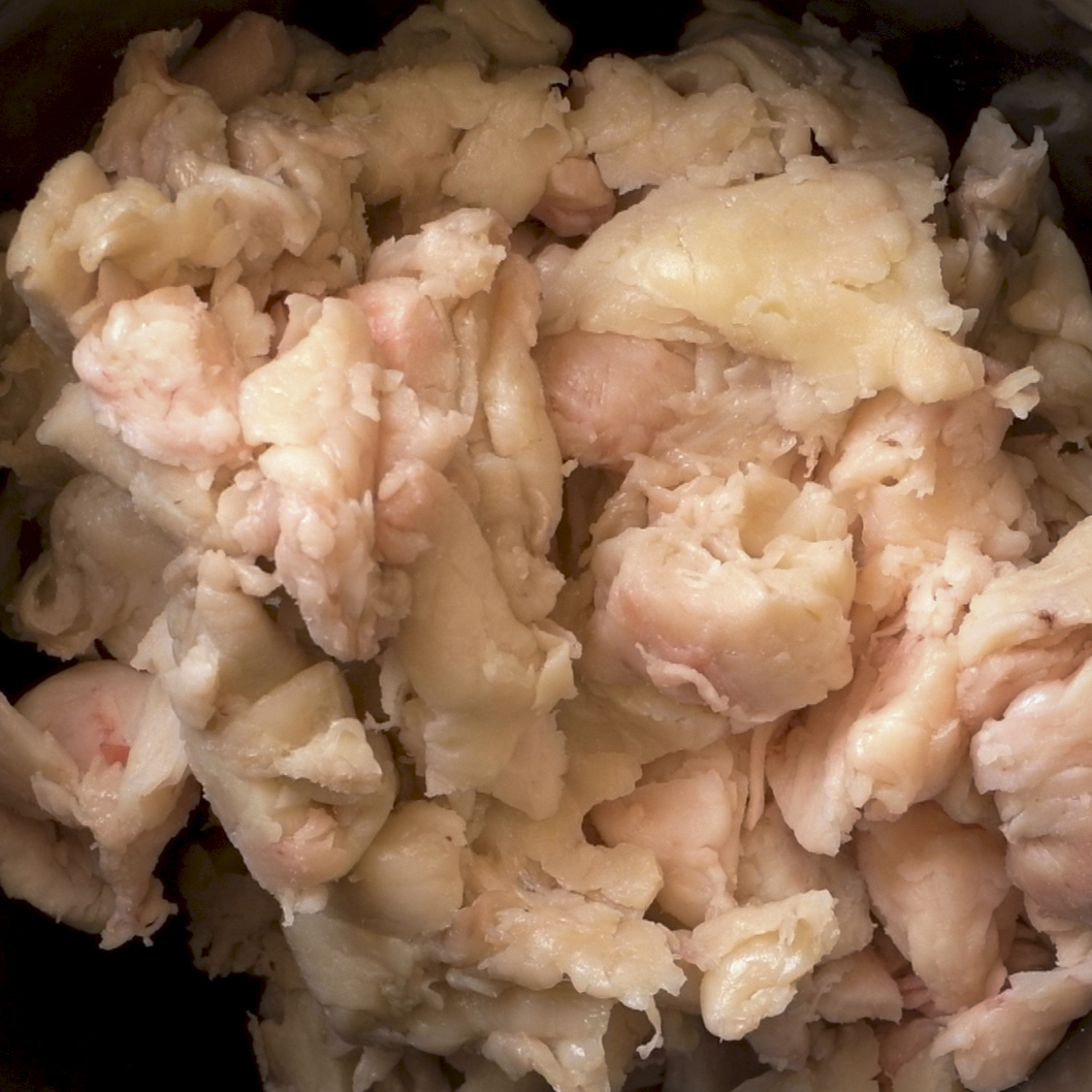 Place cut pieces of fat into a small Dutch oven.