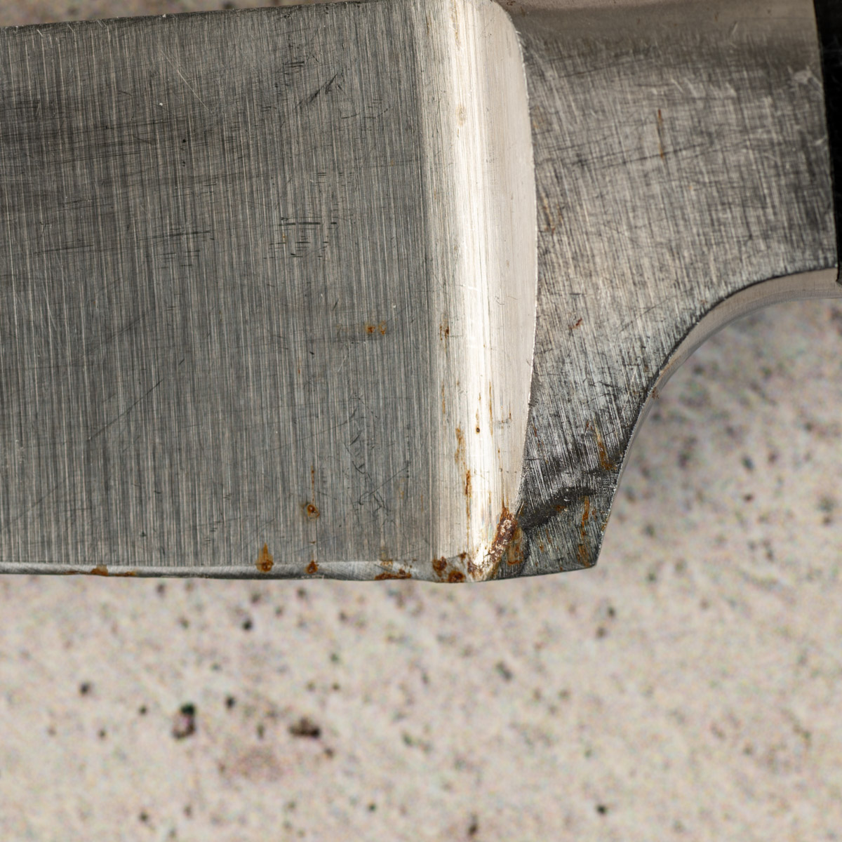 Dishwasher damage on German chef knife.