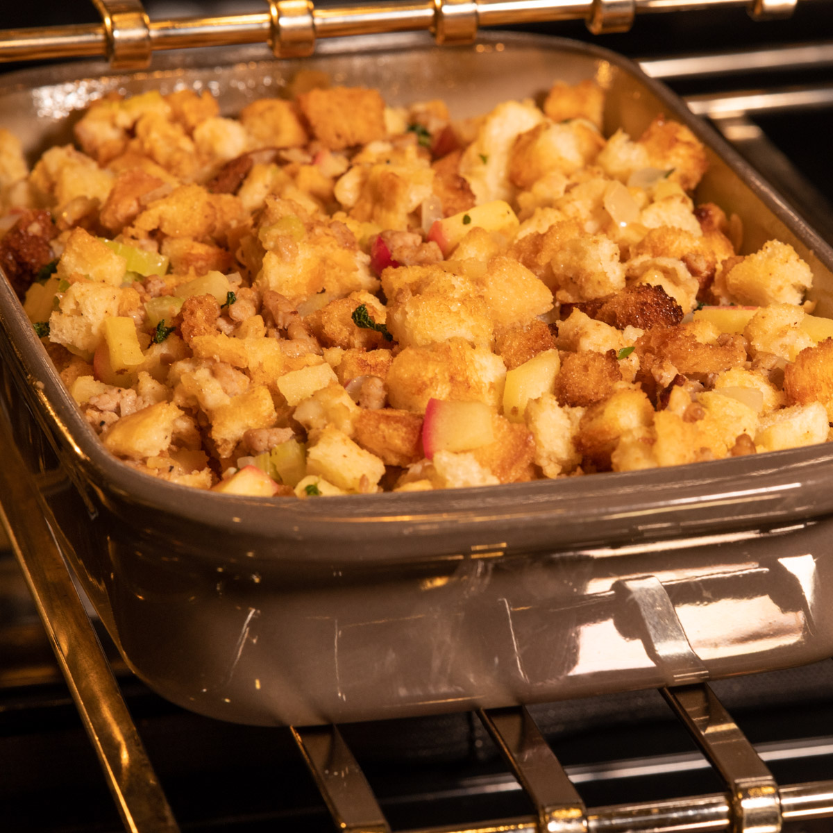 Dressing in the oven.