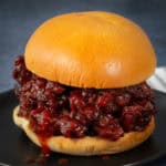 Brisket burnt ends sandwich.