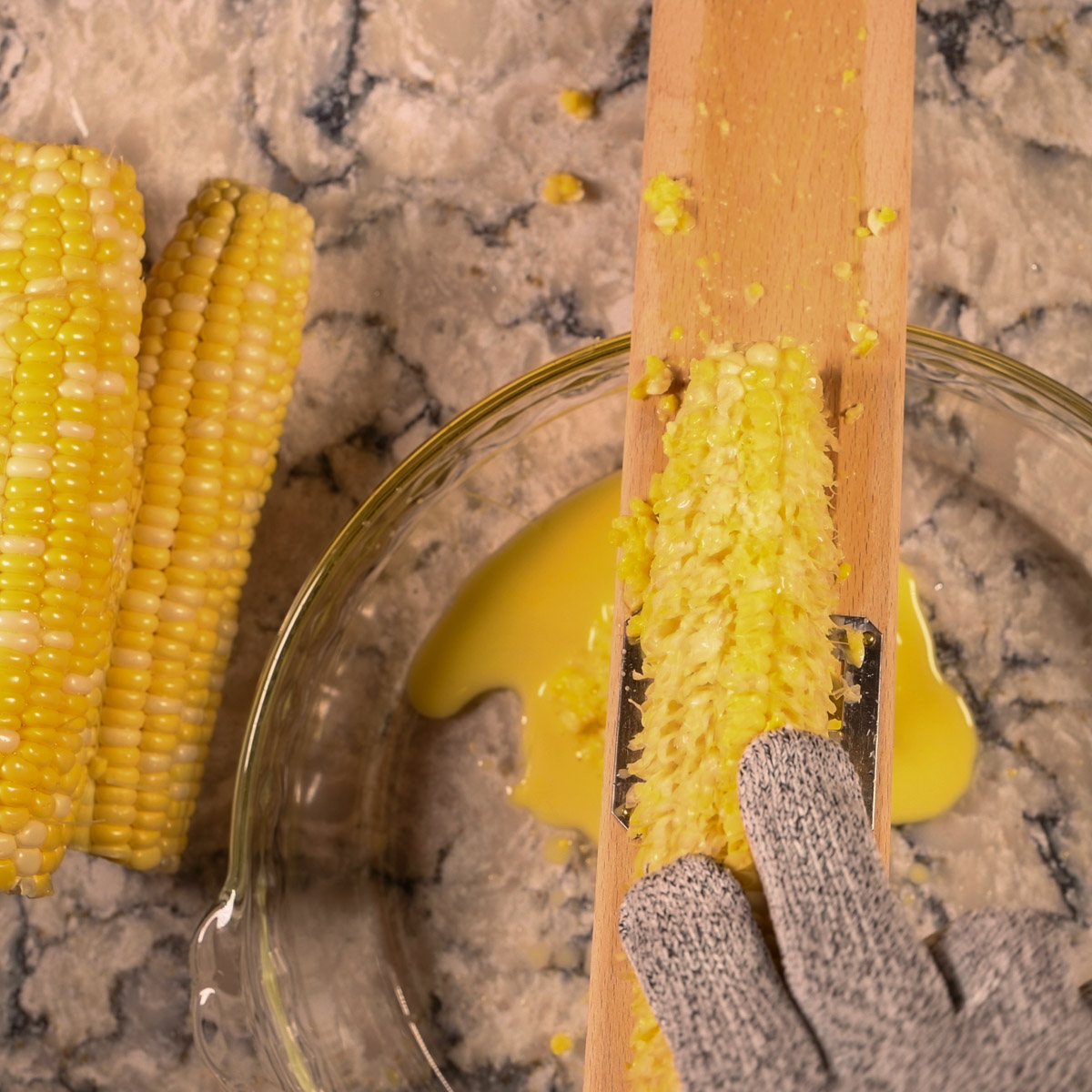 Run corn cob over tool.