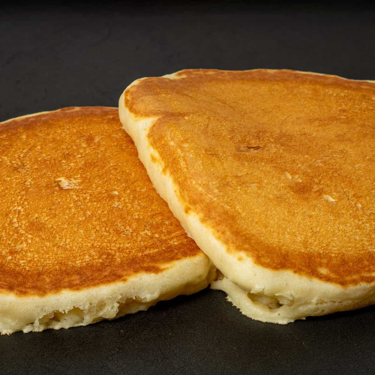 One pancake flipped on top of another