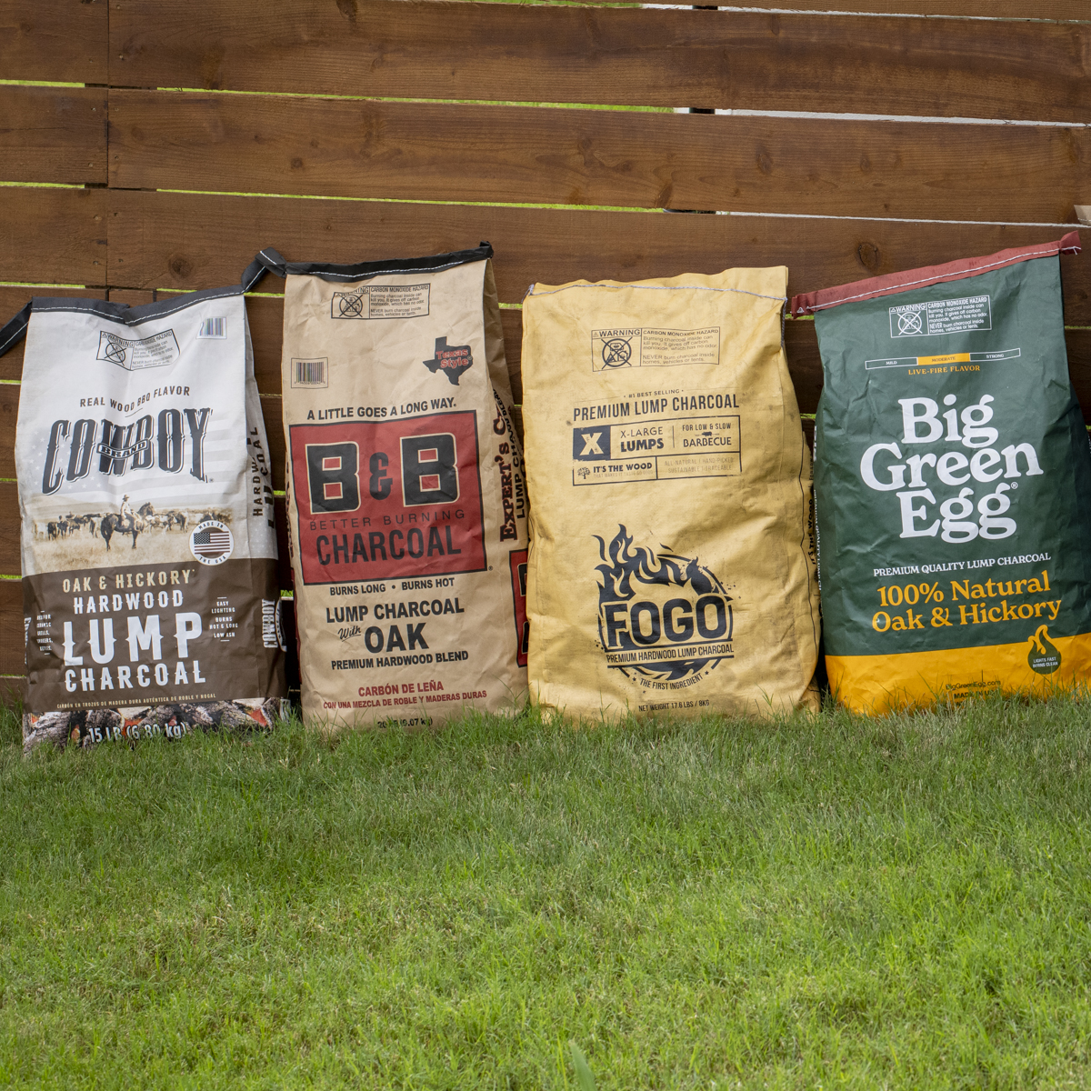 Four bags of lump charcoal