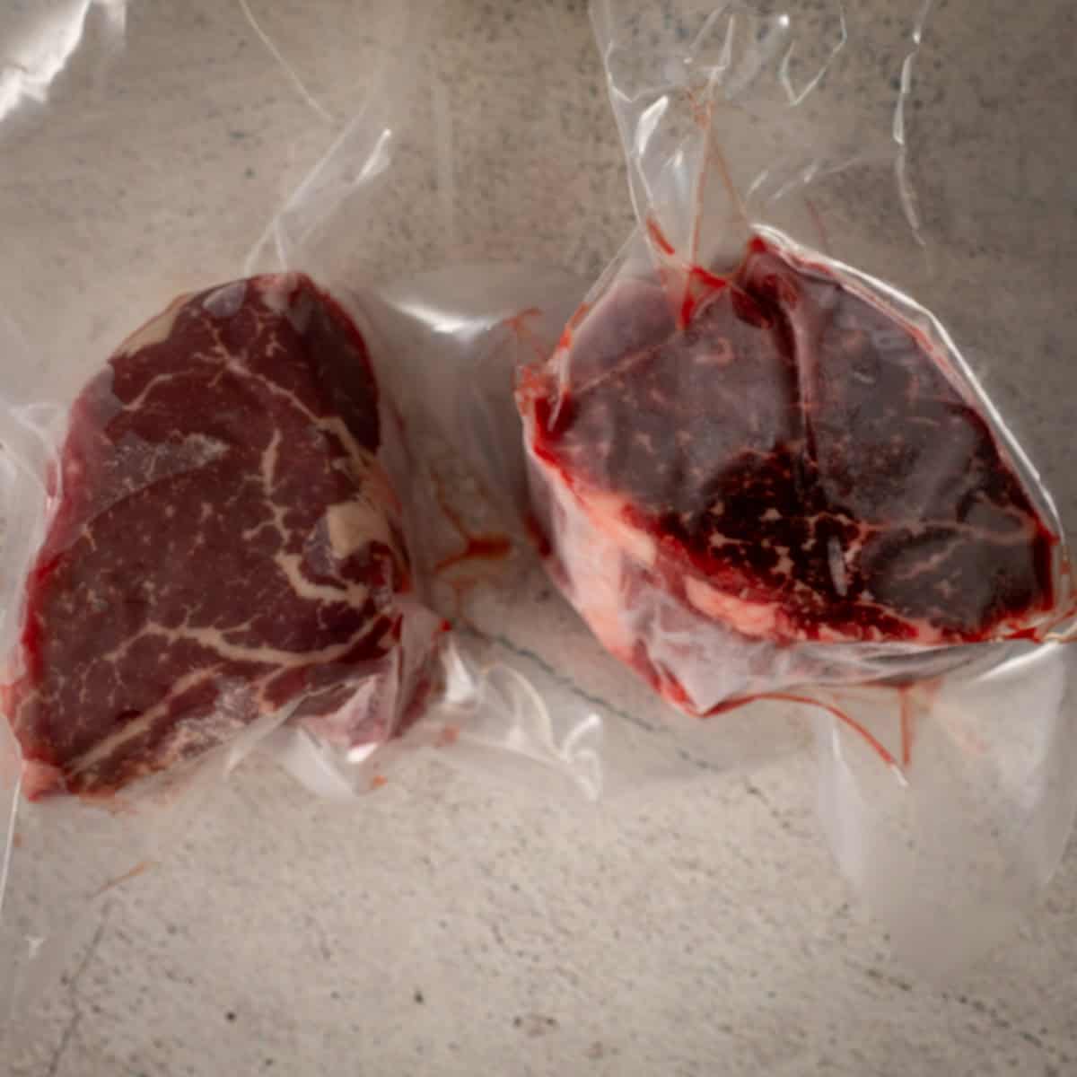 Fresh and frozen Filet Mignon steaks.