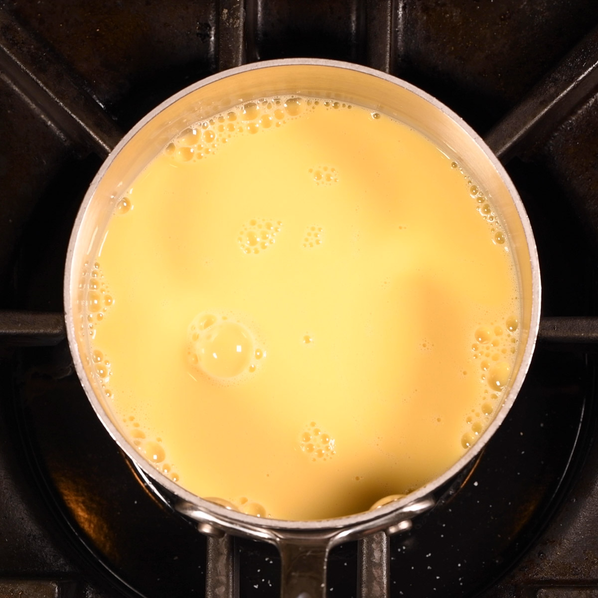 Heat liquid from corn until thickened.