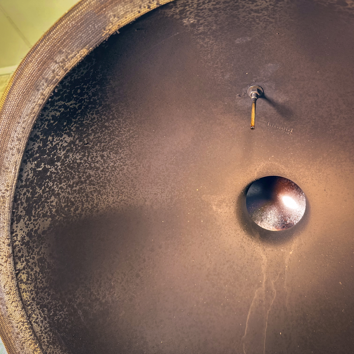 Inside the dome of a Kamado Joe Classic II.