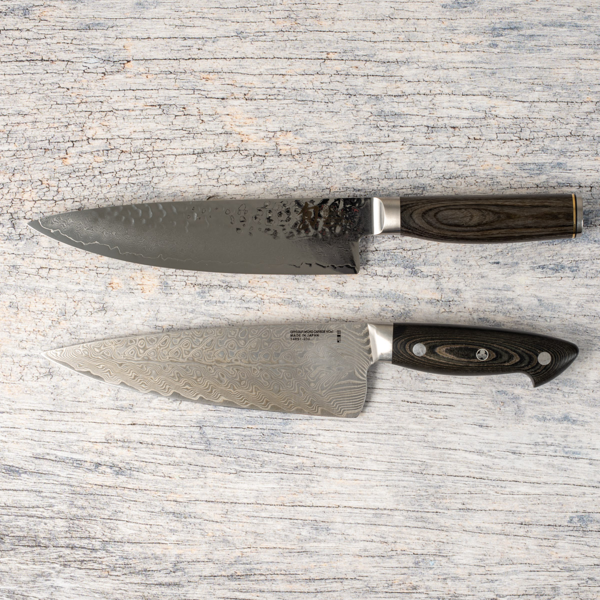 Two Japanese kitchen knives.