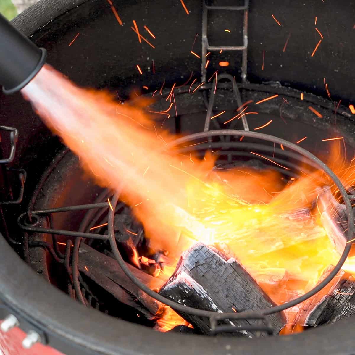 Light the charcoal.