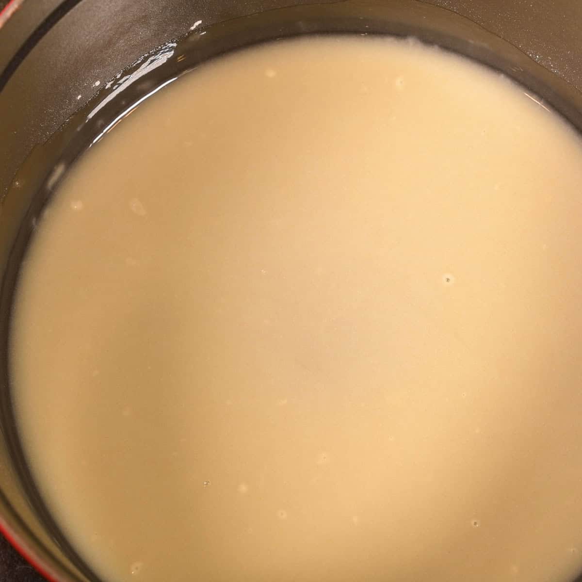 Making the dark roux.