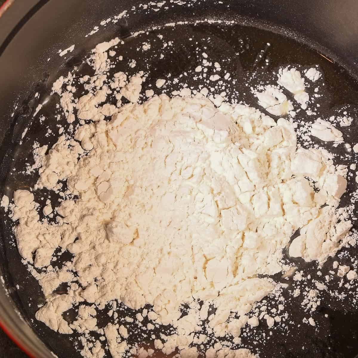 Making the dark roux.