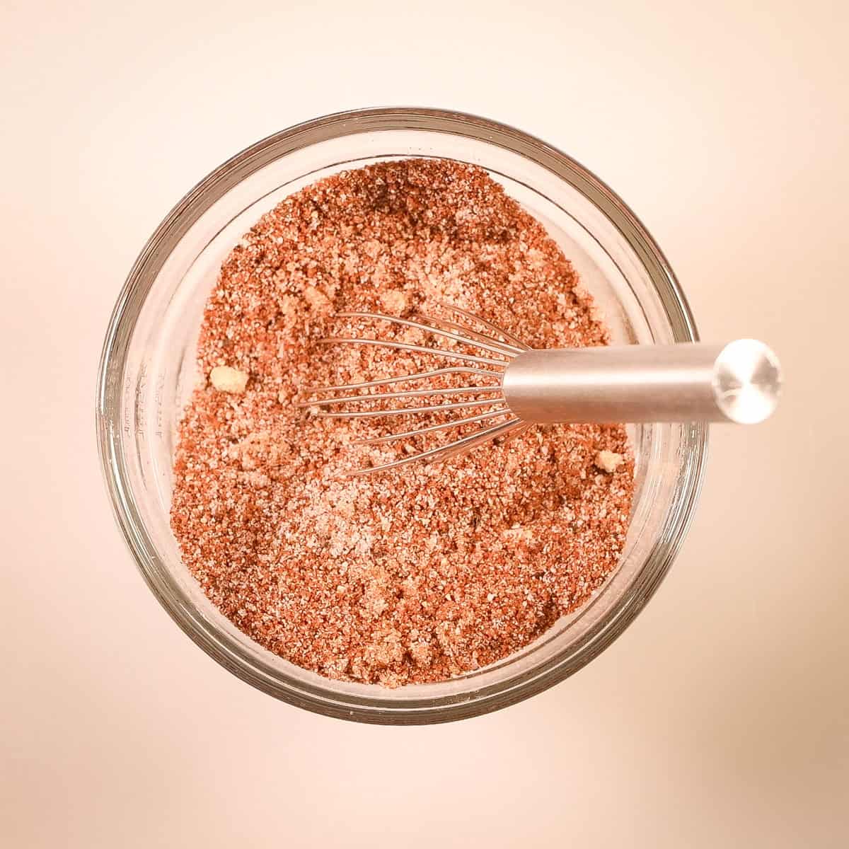 Mix the dry rub ingredients in a small bowl.