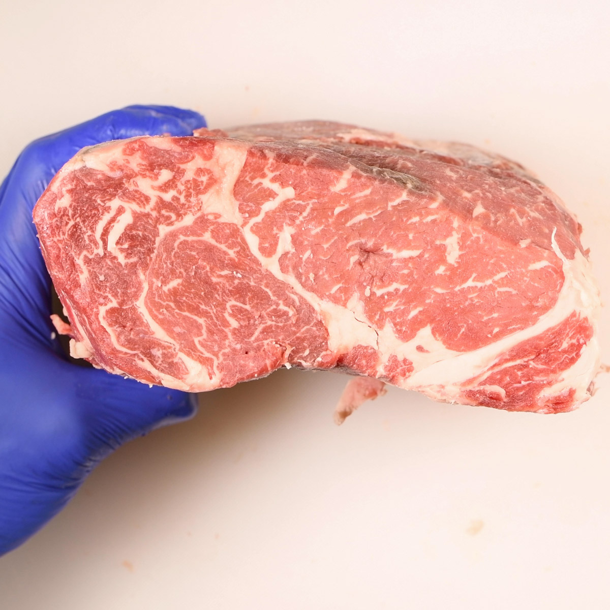 A prime rib roast is oblong in shape.