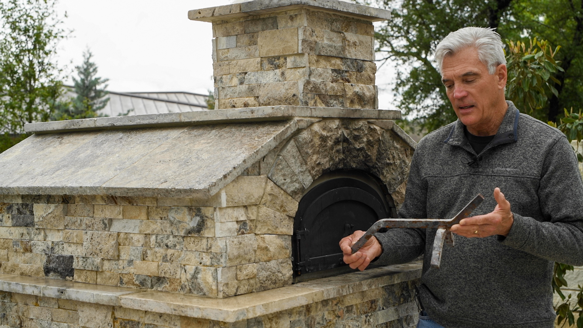Andiron for a Wood-Fired Oven.