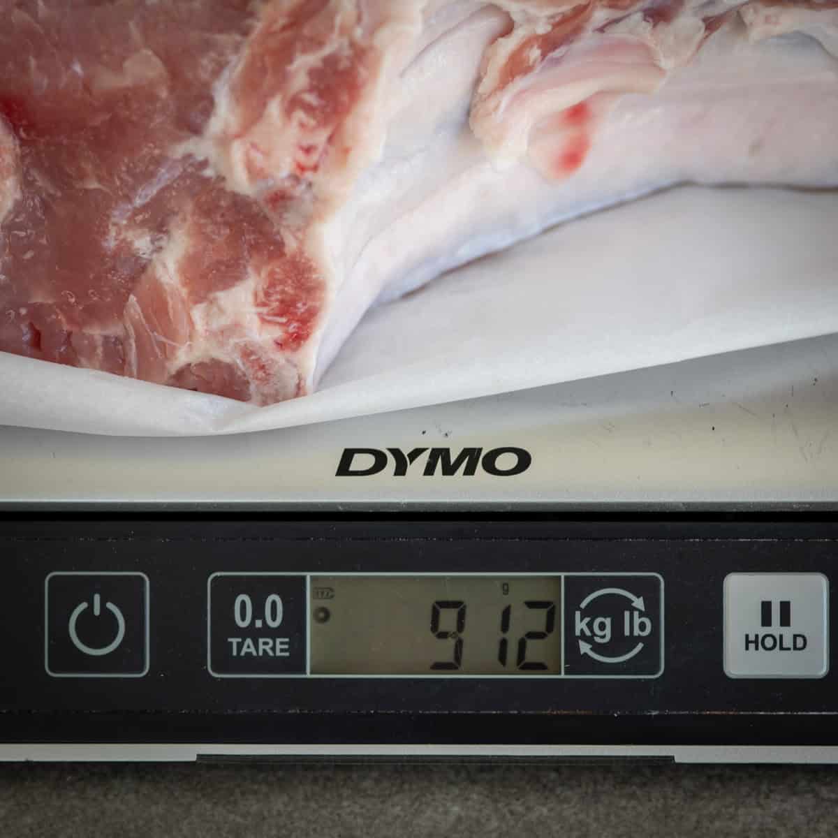 Pork chop weight after bringing.