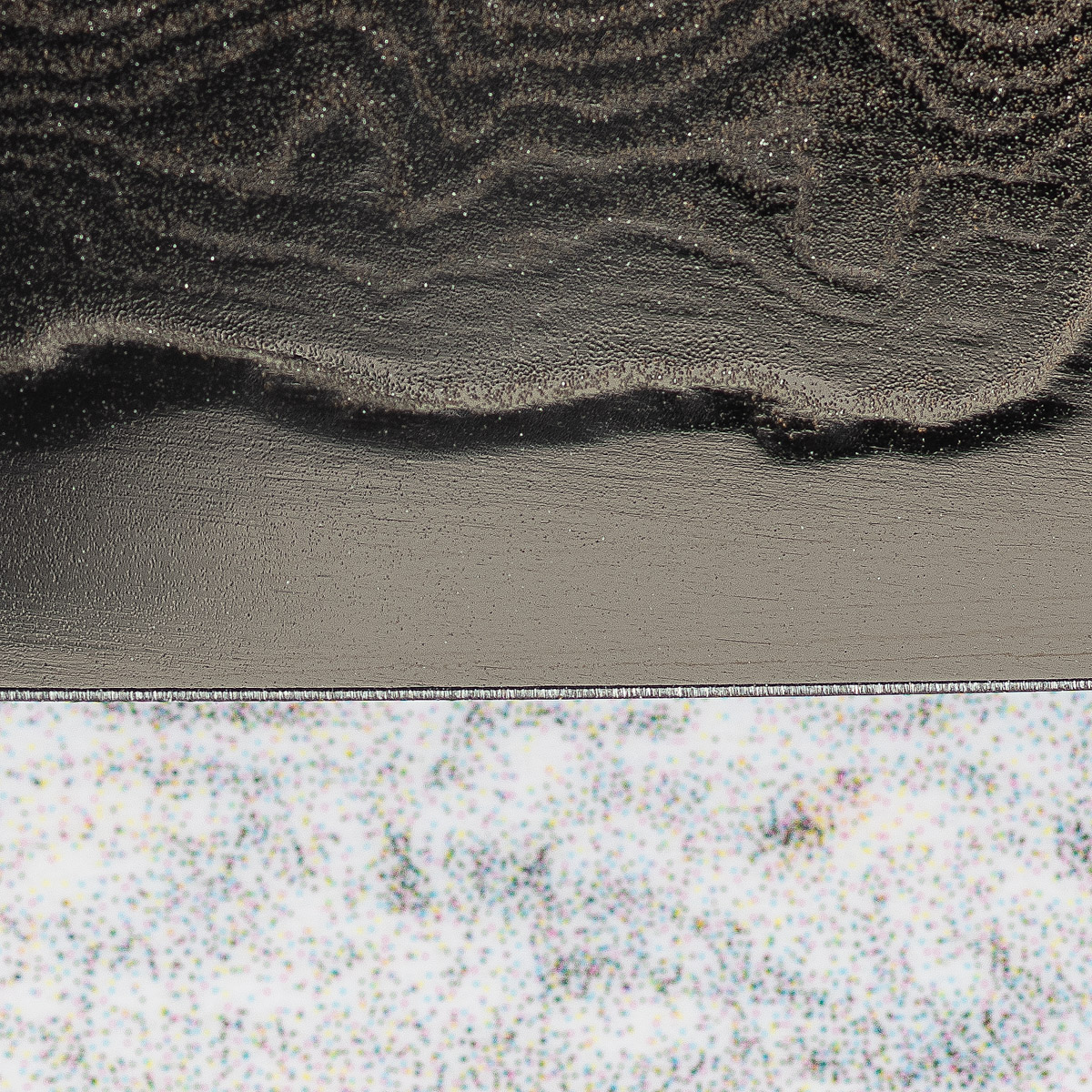 Shun knife close up.