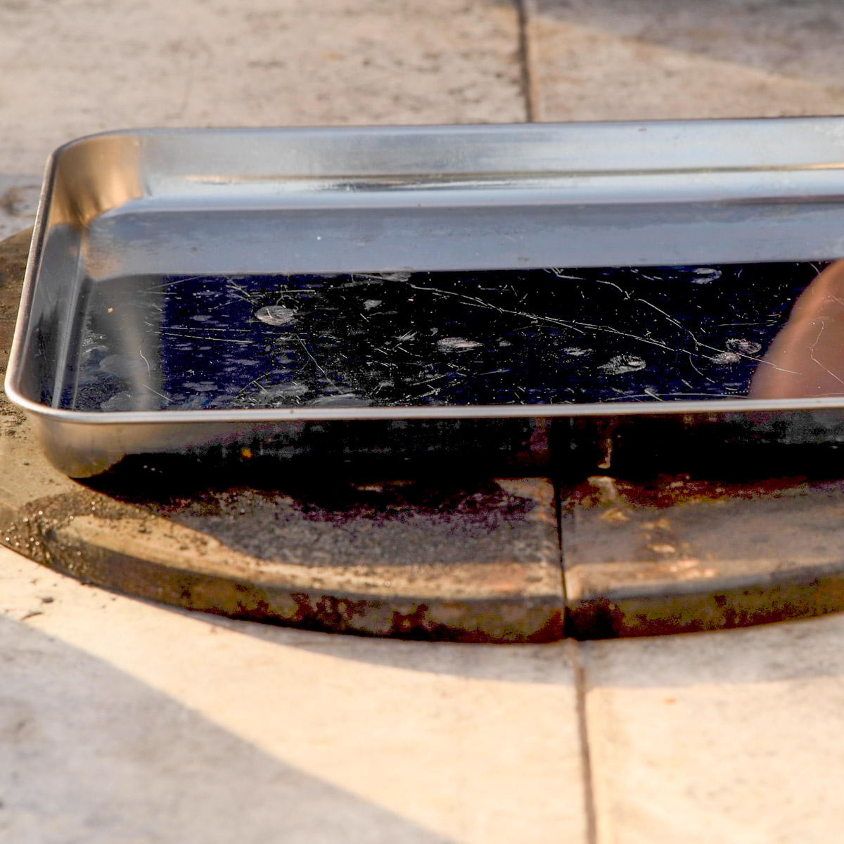 The right baking pan for cookies in a smoker.