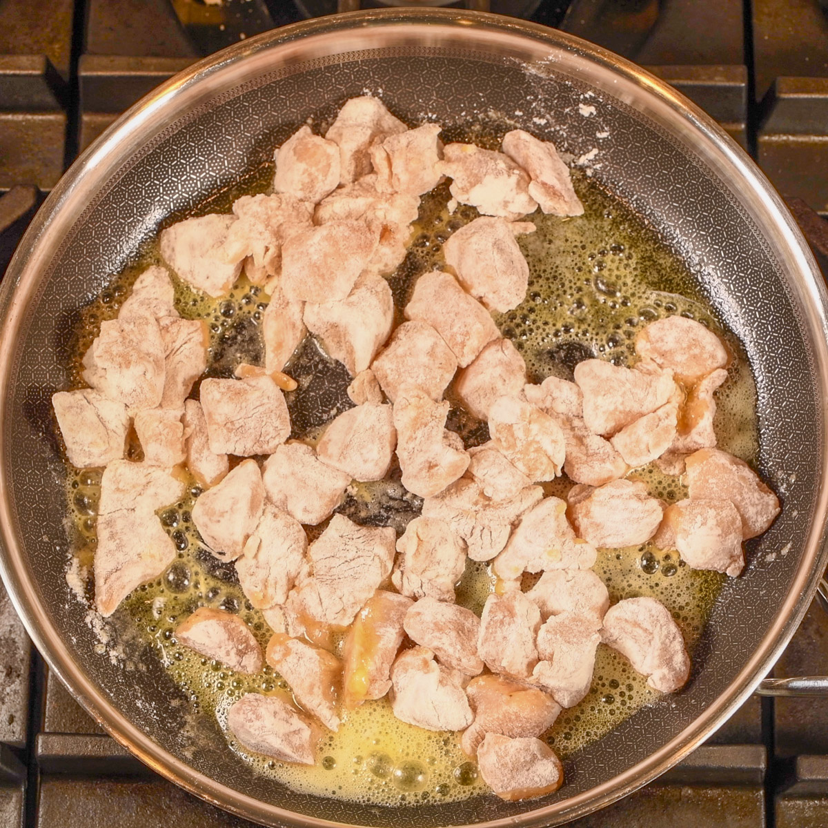 Sauté the chicken.