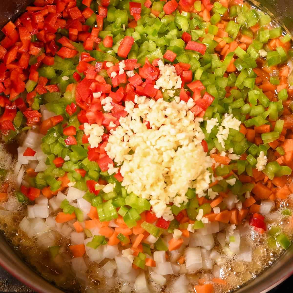 Sauté the vegetables.