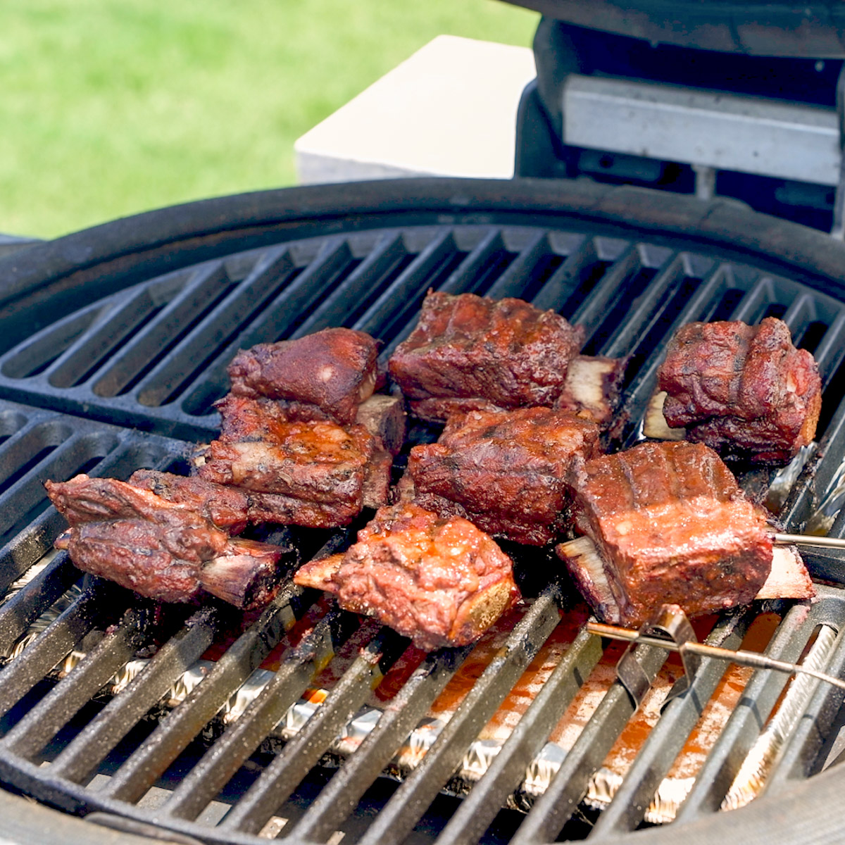 Smoke the short ribs for two hours.