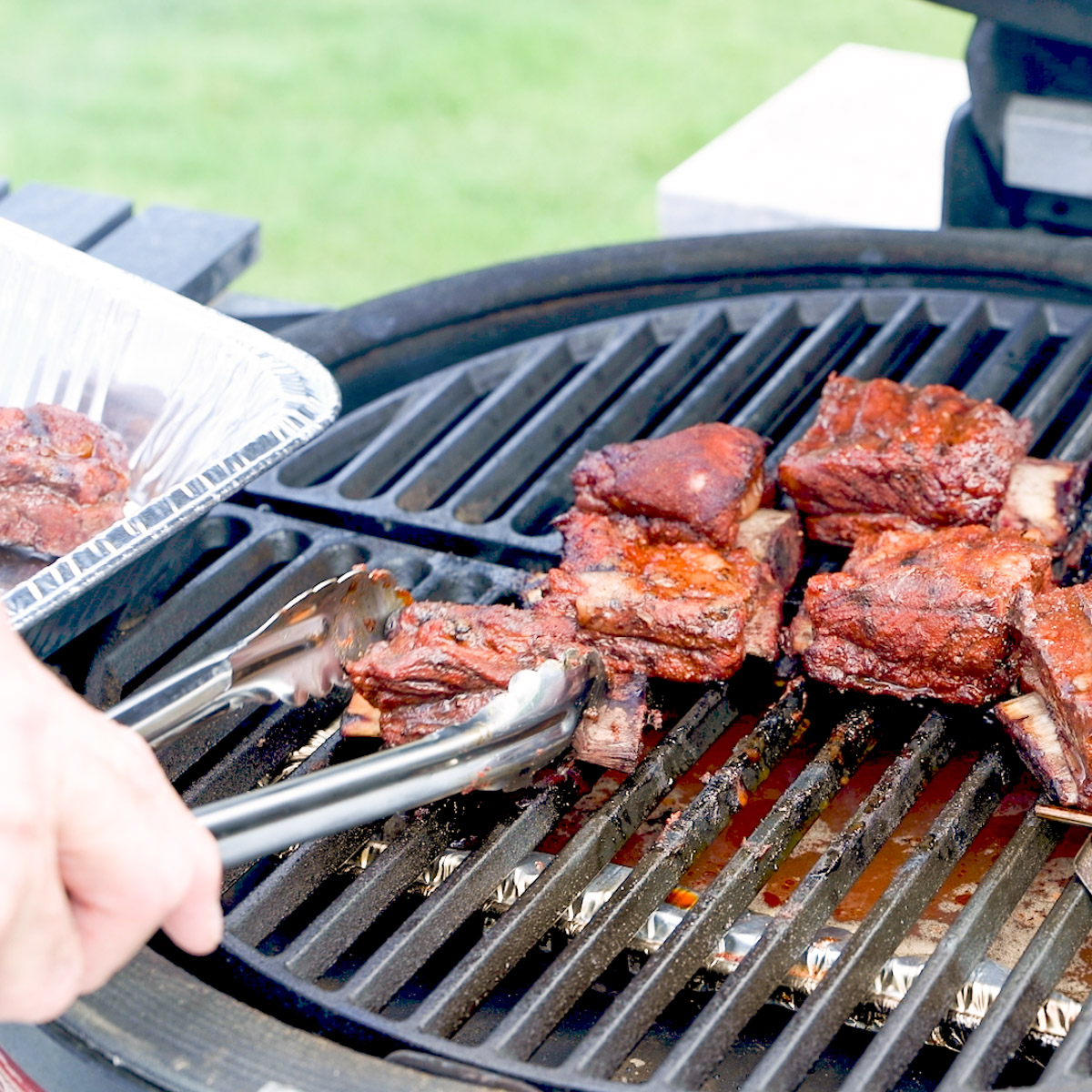 Remove short ribs from the smoker.