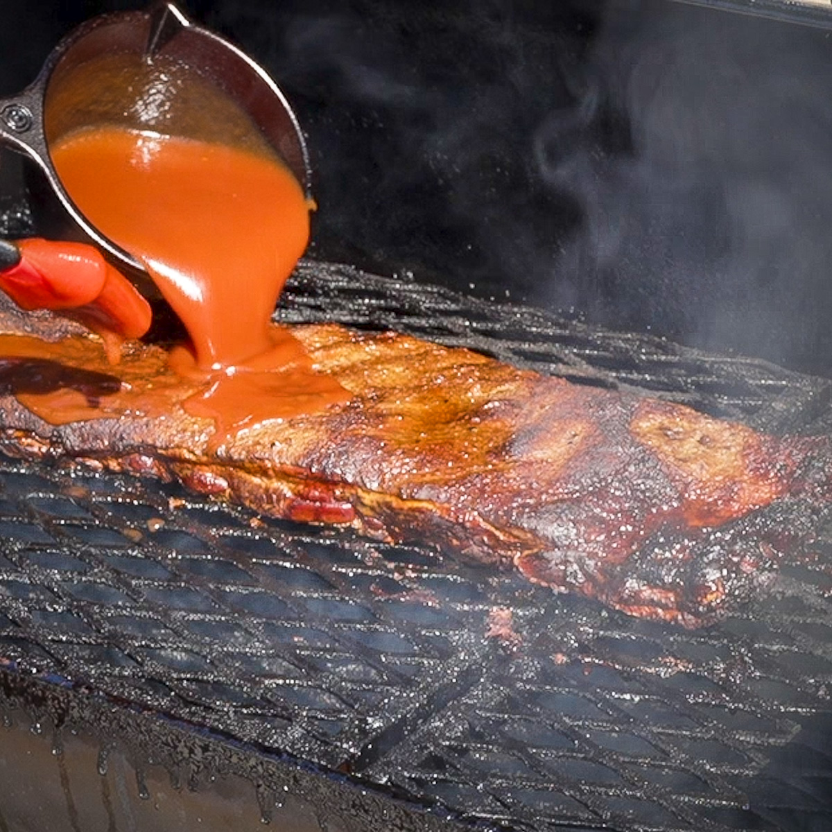 St. Louis Ribs in the smoker.