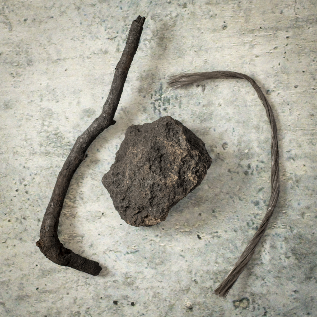 Rock sticks and twigs.