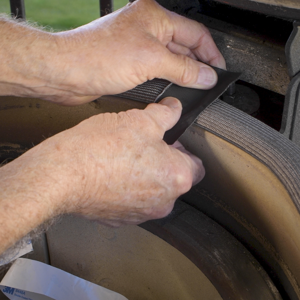 Apply supplied high-heat tape to the joint.