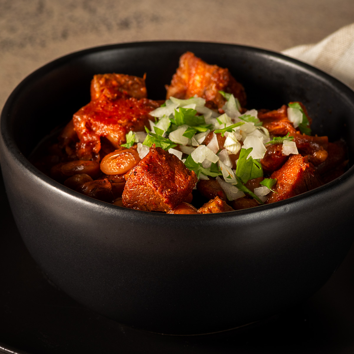 TEx-Mex pork and beans.