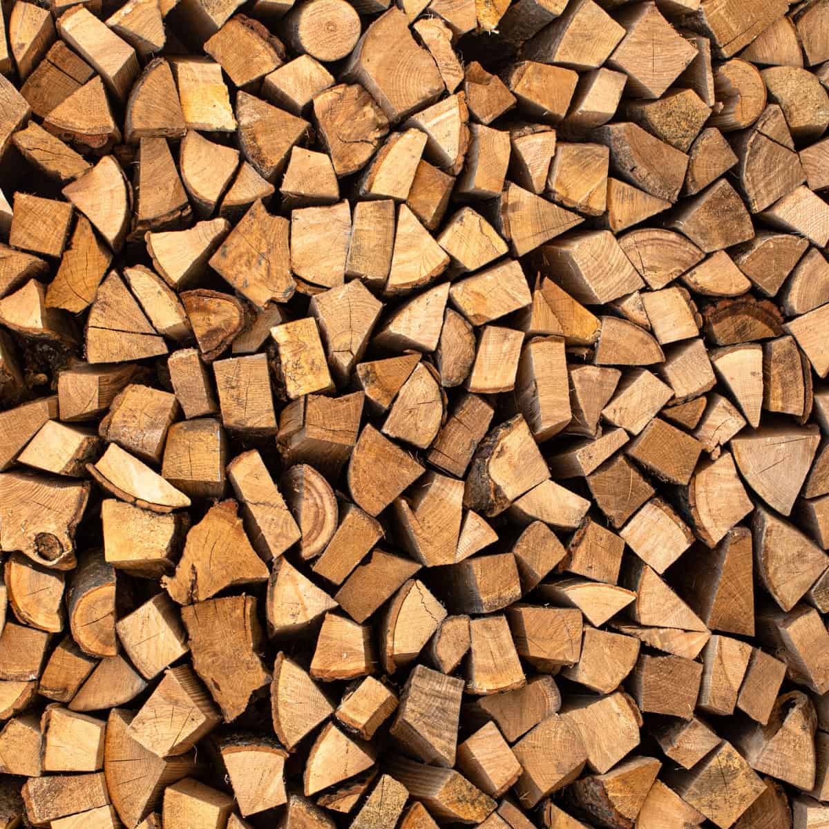 Pile of oak for smoking meat.